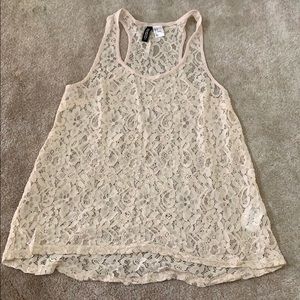 H&M cream lace racerback tank